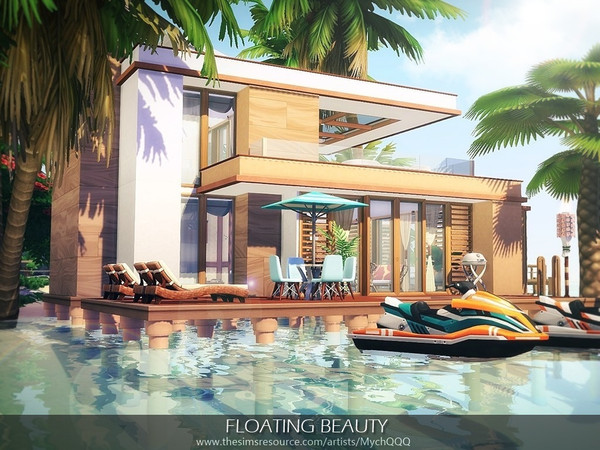 Sims 4 Floating Beauty house by MychQQQ at TSR