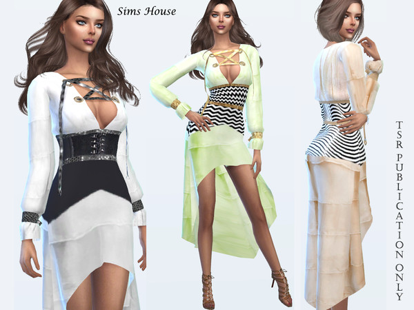 Sims 4 Dress boho romantic by Sims House at TSR