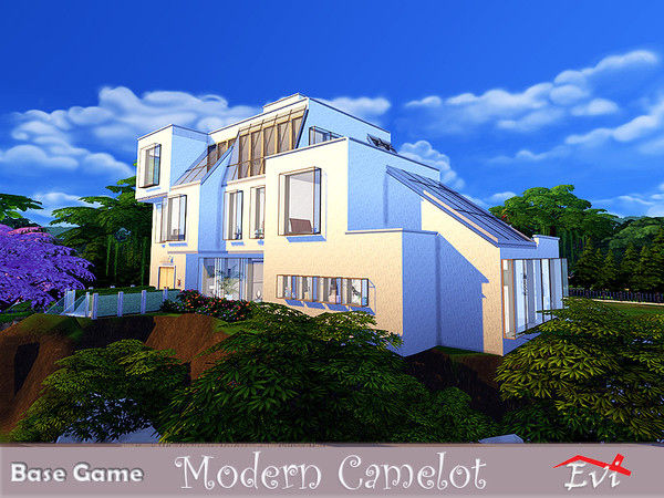 Sims 4 Modern Camelot house by evi at TSR
