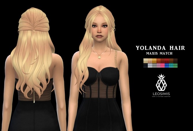 Sims 4 Yolanda Hair (P) at Leo Sims