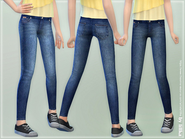 Sims 4 Skinny Jeans for Girls 06 by lillka at TSR
