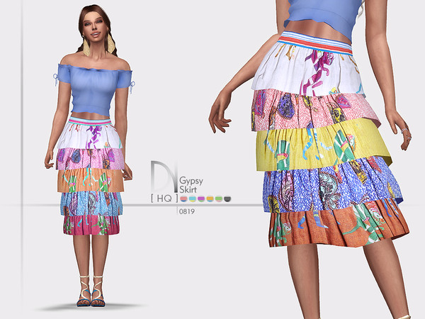 Sims 4 Gypsy Skirt by DarkNighTt at TSR