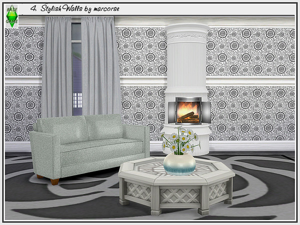 Sims 4 Stylish Walls by marcorse at TSR