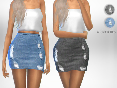 Distressed Skirt by Puresim at TSR