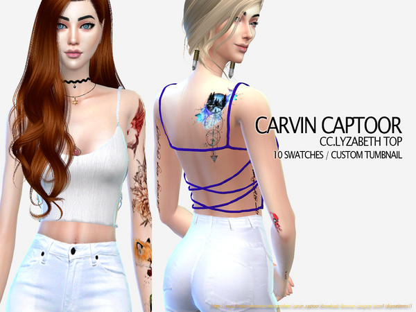 Sims 4 Lyzabeth Top by carvin captoor at TSR