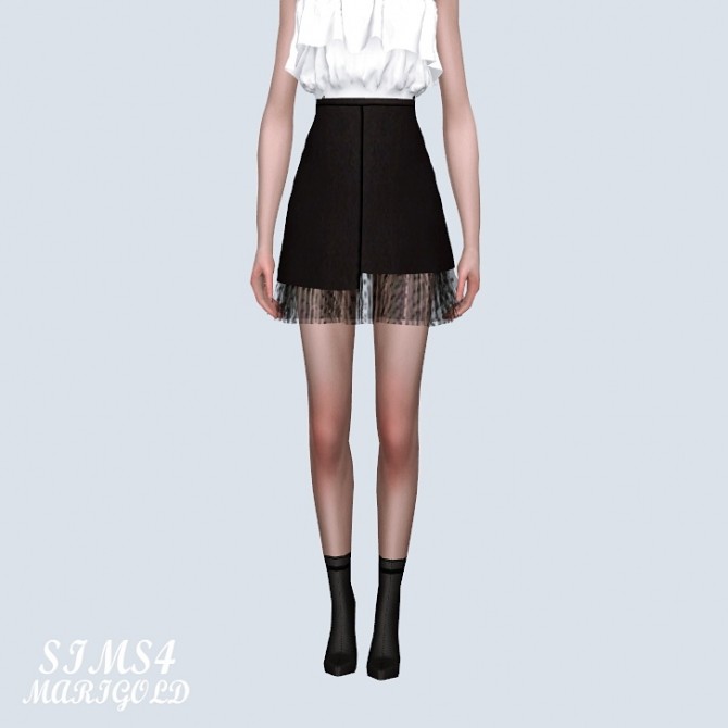 Sims 4 Layered Mini Skirt With Mesh (P) at Marigold