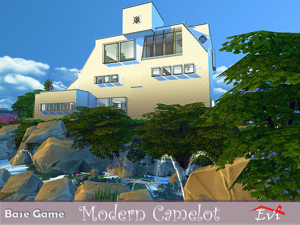 Sims 4 Modern Camelot house by evi at TSR