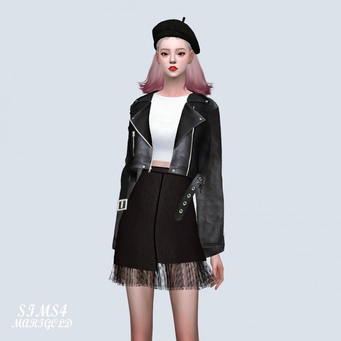 Sims 4 Layered Mini Skirt With Mesh (P) at Marigold