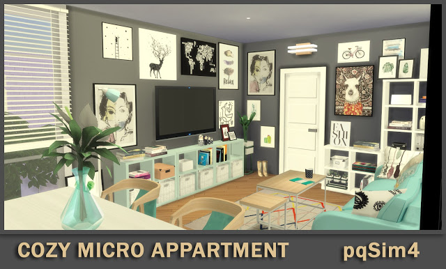 Sims 4 Eclectic 3º D Cozy Micro Appartment at pqSims4