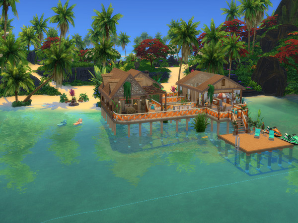 Sims 4 Lagoon Beach Hut by LJaneP6 at TSR