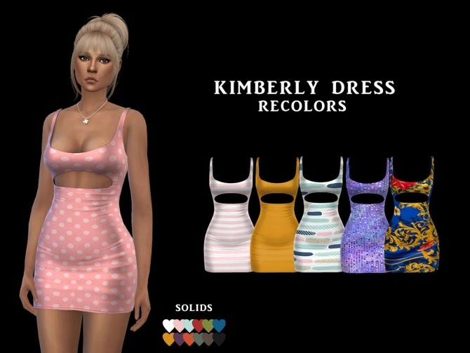 Sims 4 Kimberly Dress recolors at Leo Sims