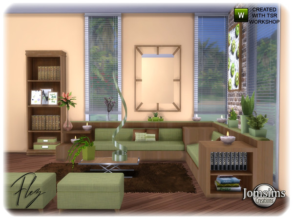 Sims 4 FLEZ living room by jomsims at TSR