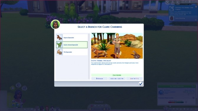 Sims 4 Animal Care Career by Simirii at Mod The Sims