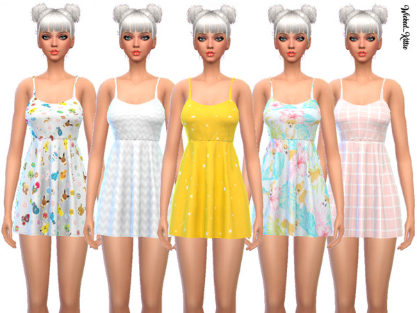 Sims 4 Cute Strap Mini Dress by Wicked Kittie at TSR
