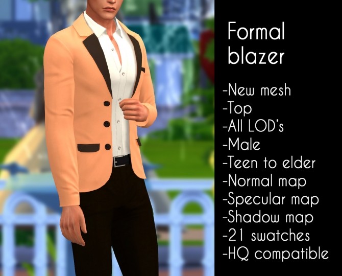 Sims 4 Formal blazer at LazyEyelids