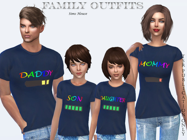 Sims 4 T shirt family F by Sims House at TSR