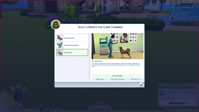 Sims 4 Animal Care Career by Simirii at Mod The Sims
