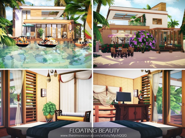 Sims 4 Floating Beauty house by MychQQQ at TSR