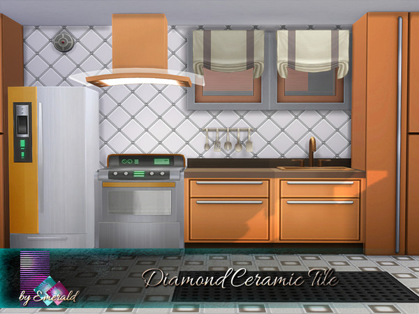 Sims 4 Diamond Ceramic Tile by emerald at TSR