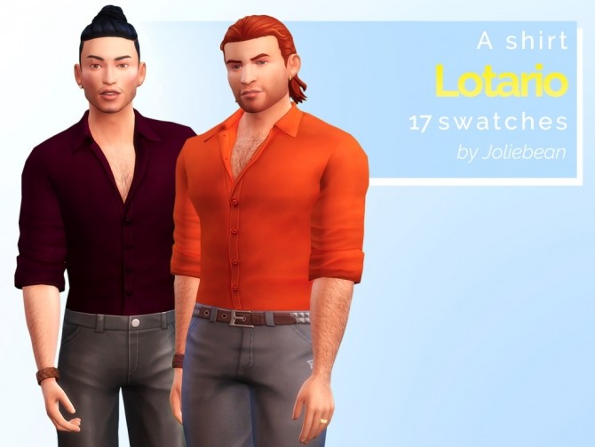 Sims 4 Lotario silky shirt in 17 swatches at Joliebean