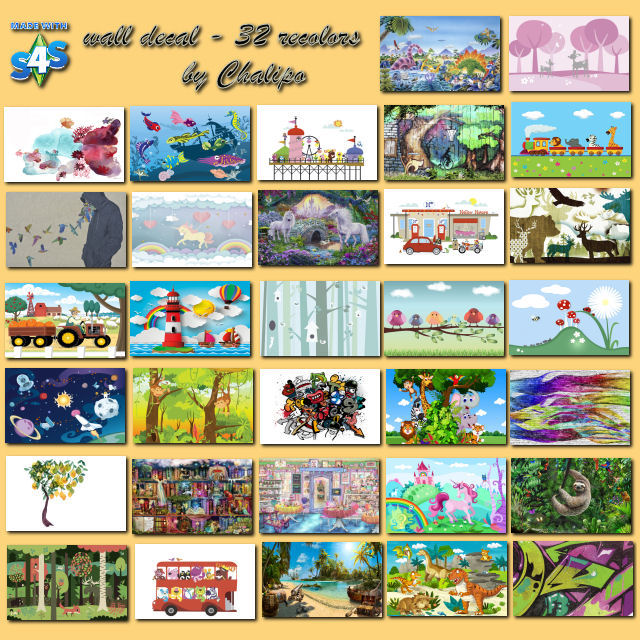 Sims 4 Wall Decalls for kids by Chalipo at All 4 Sims