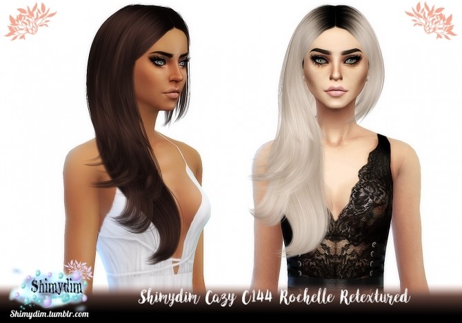 Sims 4 Cazy C144 Rochelle Hair Retexture DarkRoots Naturals Unnaturals at Shimydim Sims