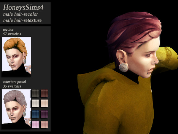 Sims 4 HoneysSims4 Recolor Retexture male hair Wings ON0705 by Jenn Honeydew Hum at TSR