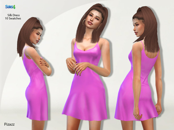 Sims 4 Silk Dress by pizazz at TSR