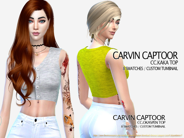 Sims 4 Kaka Top by carvin captoor at TSR