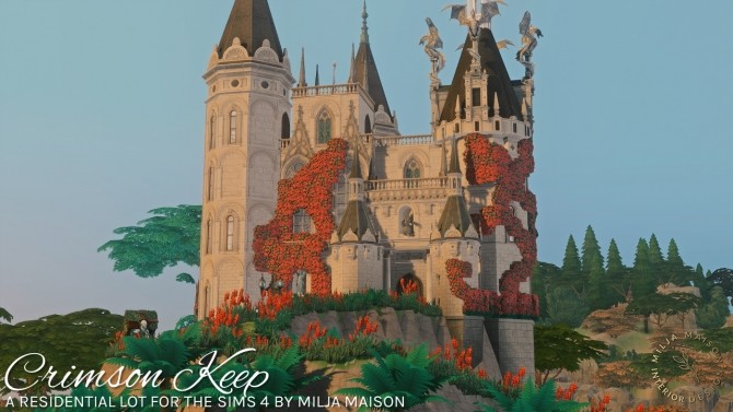 Sims 4 CRIMSON KEEP fantasy castle at Milja Maison