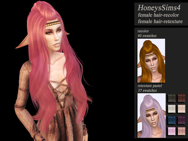 Sims 4 HoneysSims4 Recolor hair Skysims 258 P by Jenn Honeydew Hum at TSR