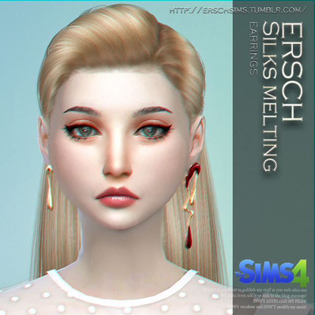Sims 4 Silks Melting Earrings at ErSch Sims