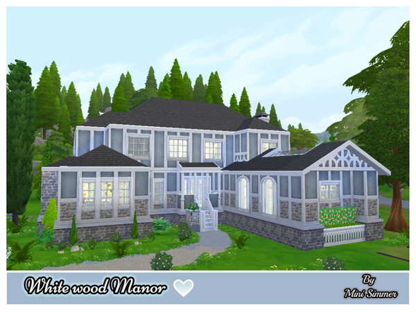 Sims 4 White Wood Manor by Mini Simmer at TSR