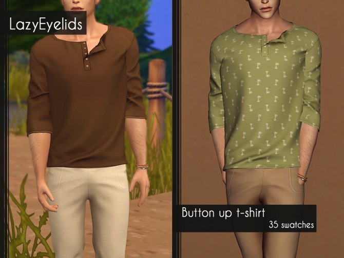 Sims 4 Button up t shirt at LazyEyelids