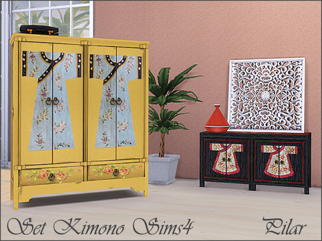 Sims 4 Kimono set by Pilar at SimControl