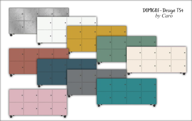 Sims 4 Sweet September sofa, pillows, dresser, plant & lamp at DOMICILE Design TS4