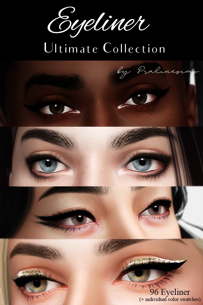 Sims 4 Eyeliner Ultimate collection 96 items at Praline Sims