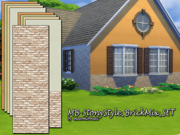 Sims 4 MB Stony Style Brick Mix SET by matomibotaki at TSR
