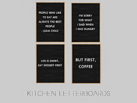 KITCHEN LETTERBOARDS at Kenzar Sims