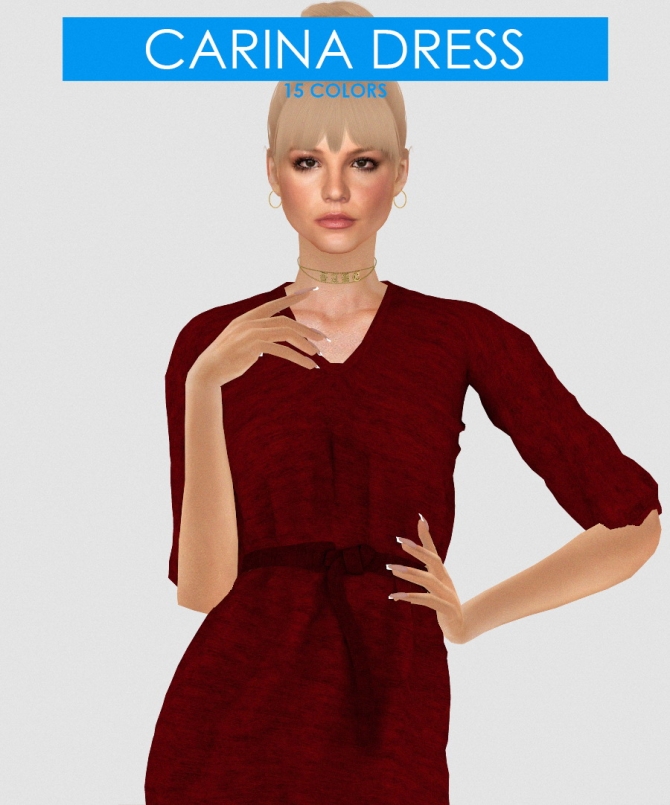 CARINA DRESS by Thiago Mitchell at REDHEADSIMS » Sims 4 Updates