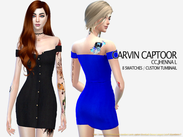 Sims 4 Jhenna L dress by carvin captoor at TSR
