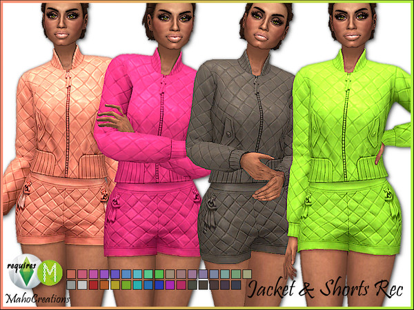 Sims 4 Moschino Jacket Shorts Recolor Addon by MahoCreations at TSR