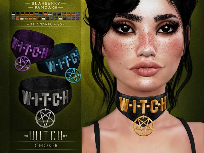 Sims 4 Witch choker at Blahberry Pancake
