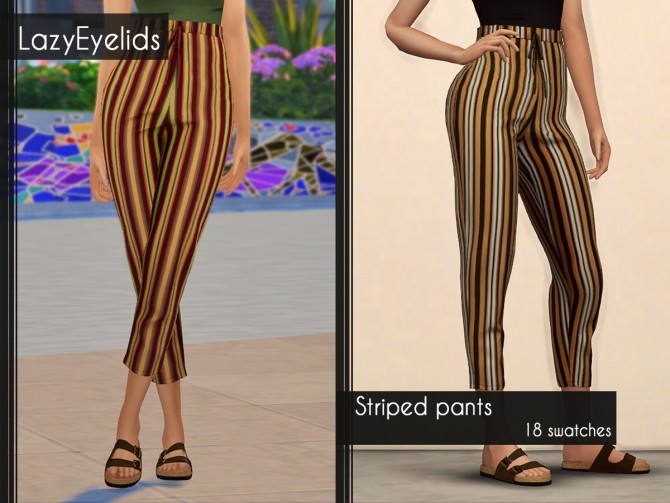 Sims 4 Striped pants at LazyEyelids