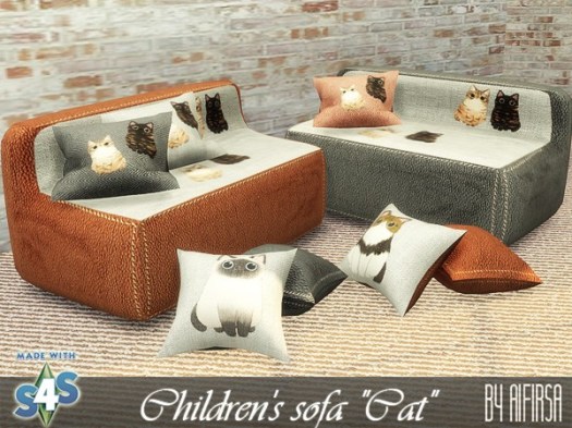 Sims 4 Cat sofa for kids at Aifirsa