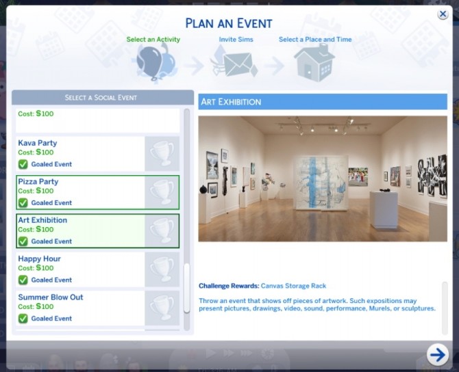 Sims 4 Art Exhibition event at Kiara’s Sims 4 Blog