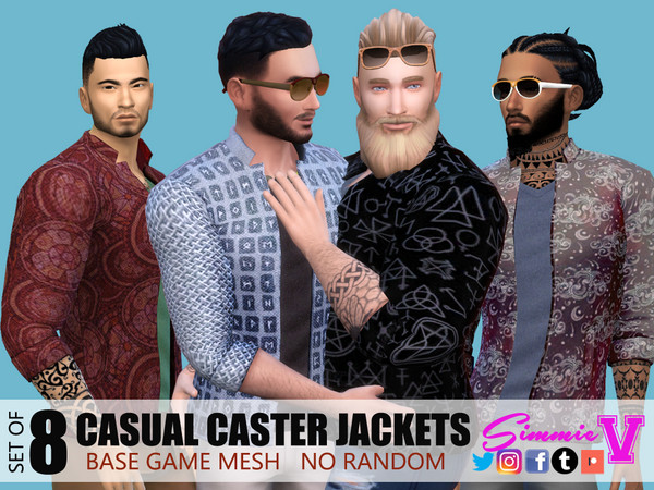 Sims 4 Casual Caster Jackets by SimmieV at TSR