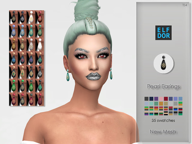 Sims 4 Pearl Earings at Elfdor Sims