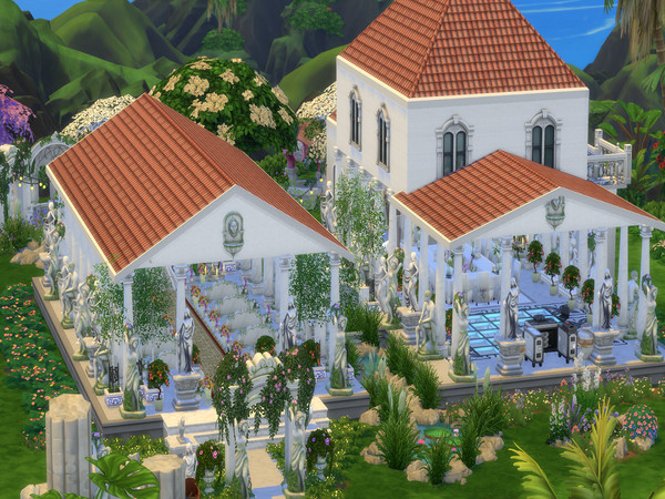 Sims 4 Wedding palace in the style of a Greek temple by GenkaiHaretsu at TSR