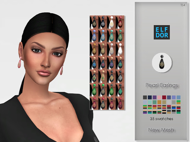 Sims 4 Pearl Earings at Elfdor Sims